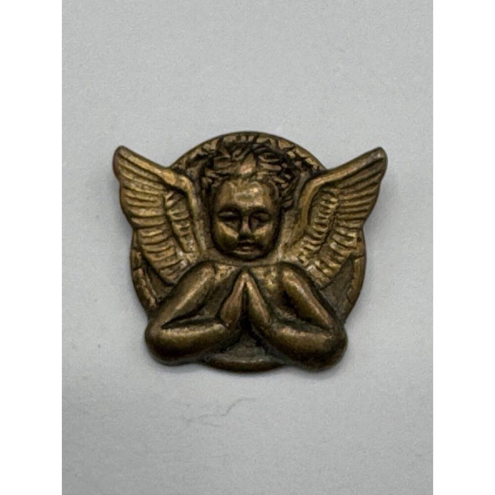 Vintage Praying Angel Cherub W/ Wings Lapel Pin